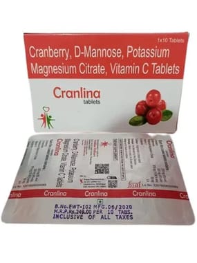Cranberry Potassium Magnesium Citrate Cranlina Tablet