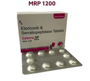 ETORICOXIB 60MG & SERRATIOPEPTIDASE 10MG TABLETS.
