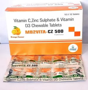 Vitamin C, Zinc Sulphate & Vitamin D3 Chewable Tablets
