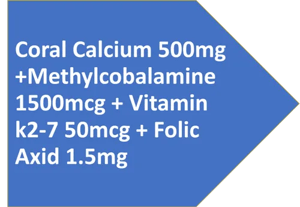 Coral Calcium 500mg +Methylcobalamine 1500mcg + Vitamin k2-7 50mcg + Folic Axid 1.5mg