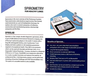 MIR Spirolab Touch Desktop Spirometer